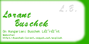 lorant buschek business card